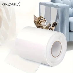 KEMORELA 1 Roll Cat Scratch Protector, Self-Adhesive Scratch Protector Transparent Scratch Film Tape Sofa Wall Door Protection