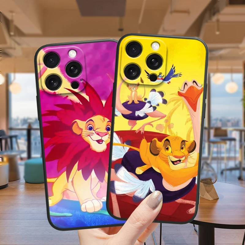 Disney The Lion King For iPhone 15 14 13 12 11 XS XR X 8 7 SE Pro Max Plus Mini Black Soft Phone Case