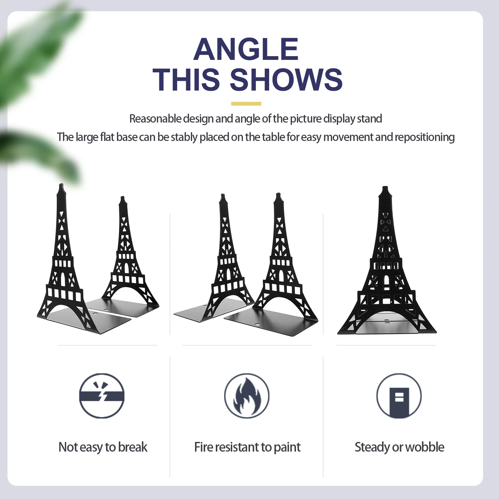 قطعتان من حاملات الكتب المعدنية على شكل برج للمكتب ورف الكتب ومنظم دفتر الملاحظات للمكتب #4