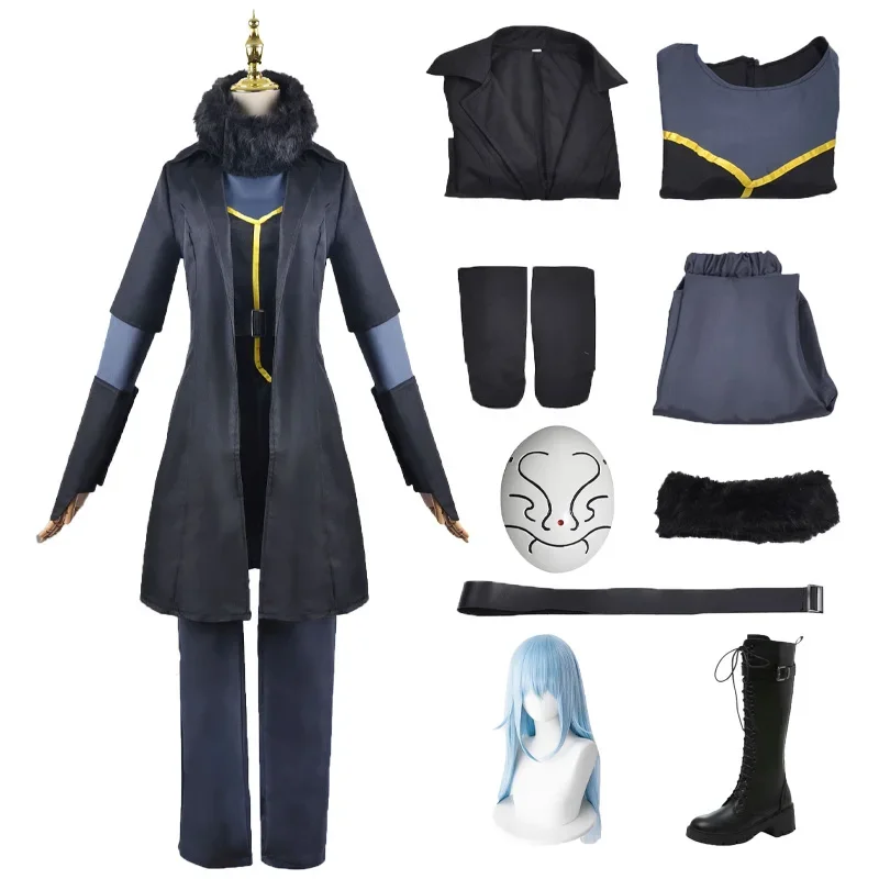 Rimuru Tempest Cosplay Costume Anime That Time I Got Reincarnated As A Slime Halloween Cosplays Uniform Trench Wig Mask Set