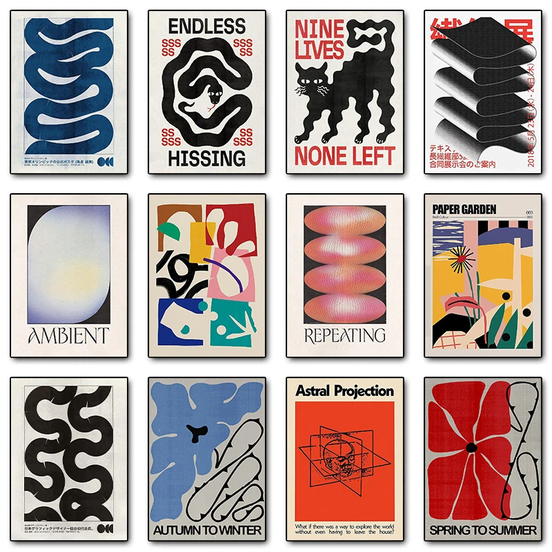 

Японские постеры с кои, кошками и фонарями, принты на холсте, абстрактные винтажные настенные картины для гостиной, домашнего декора, подарки