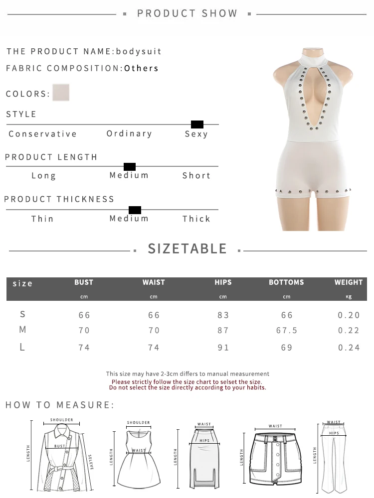 Weird Puss Hottie Hollow Romper Damen Trend Wilder Nieten-Patchwork Rückenfreier Neckholder Ärmelloser Trend Mitternachts-Street-Club-Playsuit – Detail 1