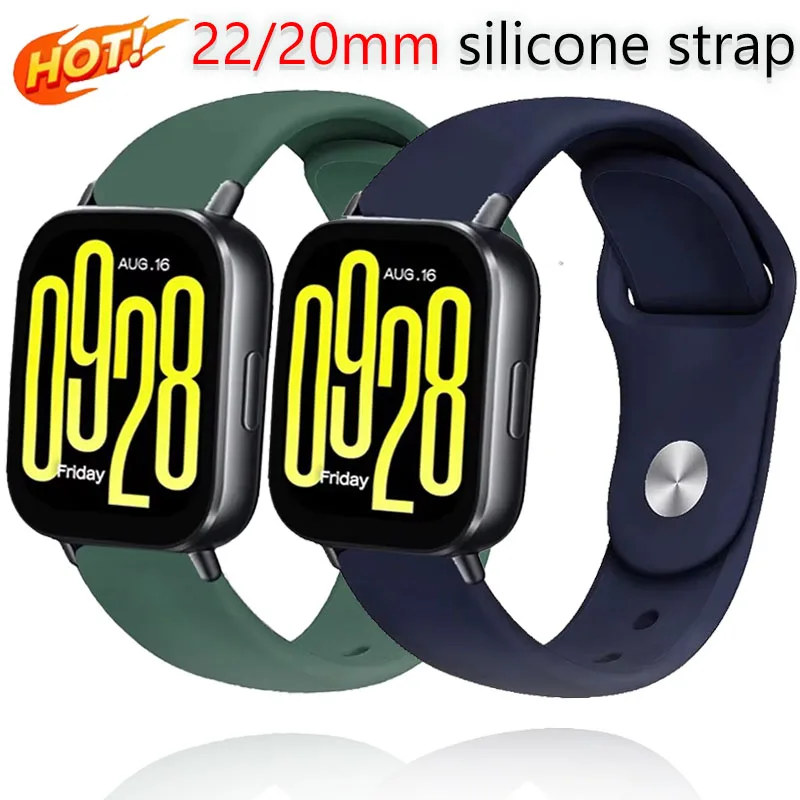 

Мягкий силиконовый ремешок для Redmi Watch 5 Active, удобный сменный браслет Correa Redmi Watch 5 Lite, 22 мм, 20 мм, аксессуары