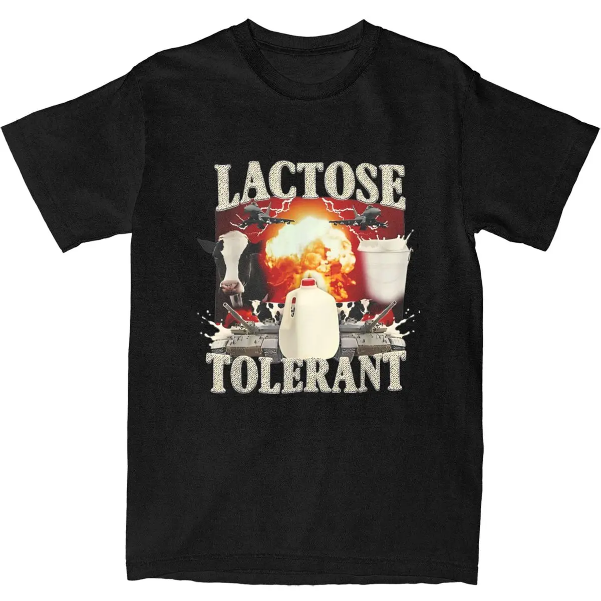 L-Lactoses T-Tolerants Funny T Shirts 100 Cotton Top Tees Summer Vintage Short Sleeve T Shirt O-Neck Leisure Printed Tee Shirt