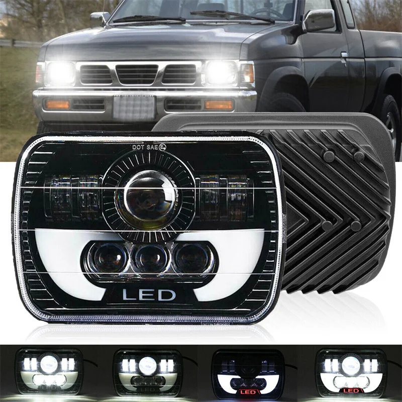 

7x6 5x7 Inch Square LED Low/long Beam Spotlight, Headlight, DRL, Turn Signal, Waterproof For Jeep Cherokee XJ, Car Accessories