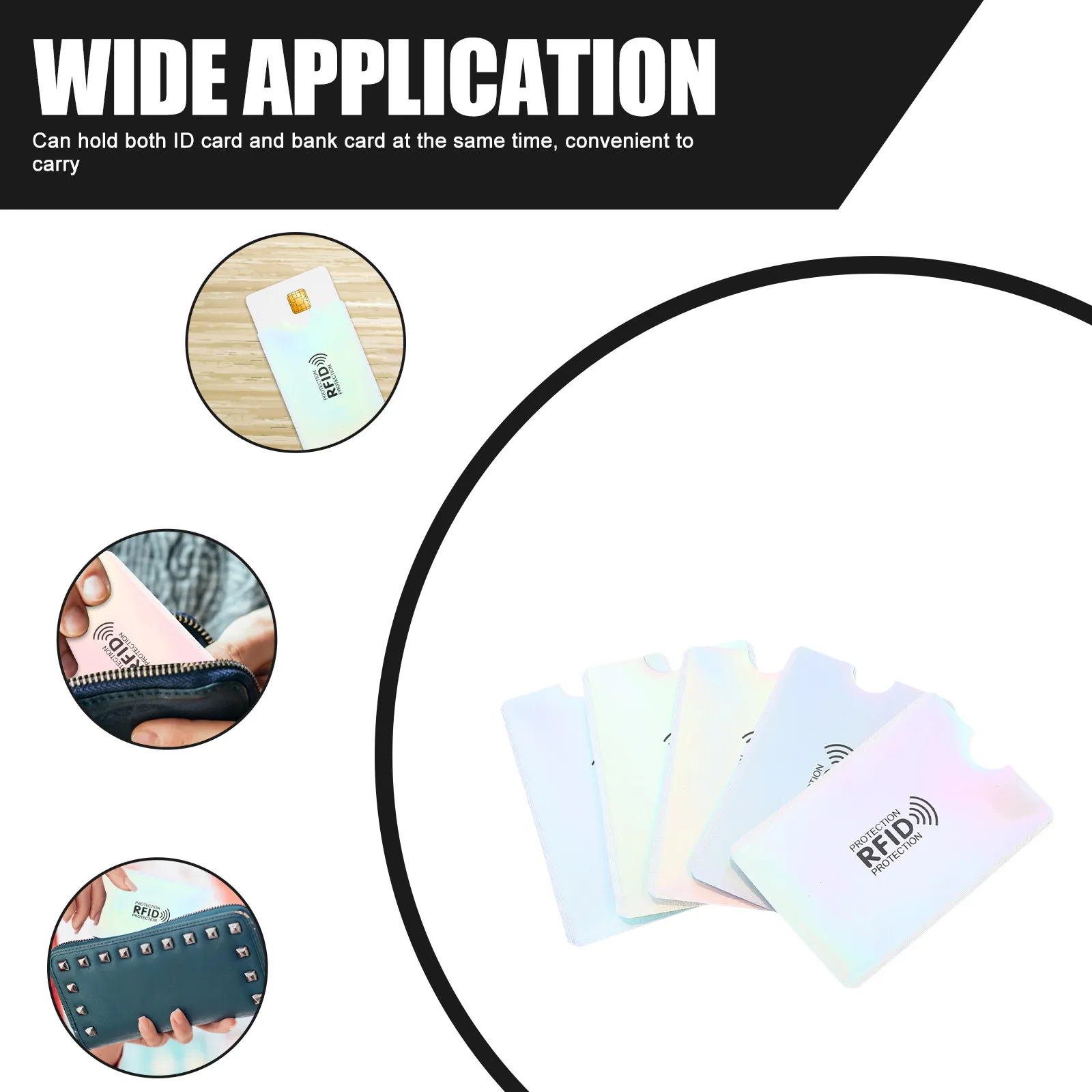 

10 шт. защитных чехлов для карт с RFID-блокировкой, фольгированные, из ПЭТ/ПЭ, многофункциональные, для кредитных карт, деловых карт, для путешествий