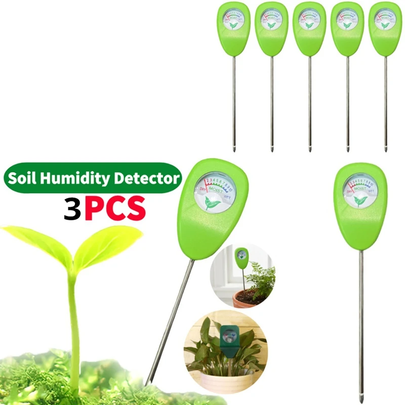 DT16 Soil Moisture Meter, 3-Pack Plant Watering Test Tool, Soil Humidity Monitor for Gardening, No Battery Needed Flower