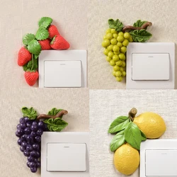 Creative Fruit Switch Stickers Kitchen Switch Decorative Stickers Resin Cute Decorative Socket Stereo Fruit Switch Stickers