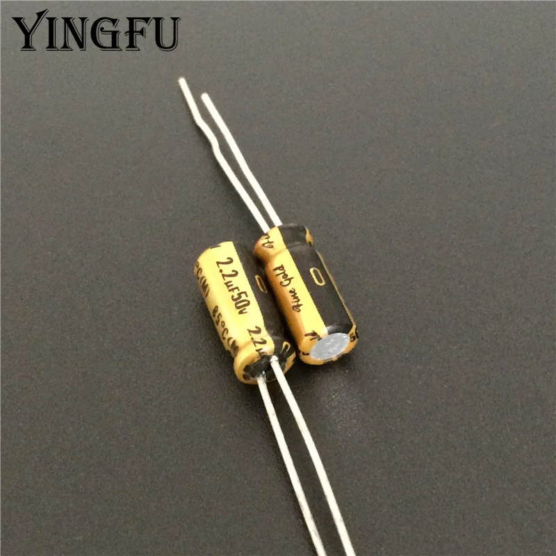 2.2uF 50V NICHICON Muse FG(Fine Gold) 5x11mm 50V2.2uF Top Grade Audio Capacitor HIFI DIY Copper legs