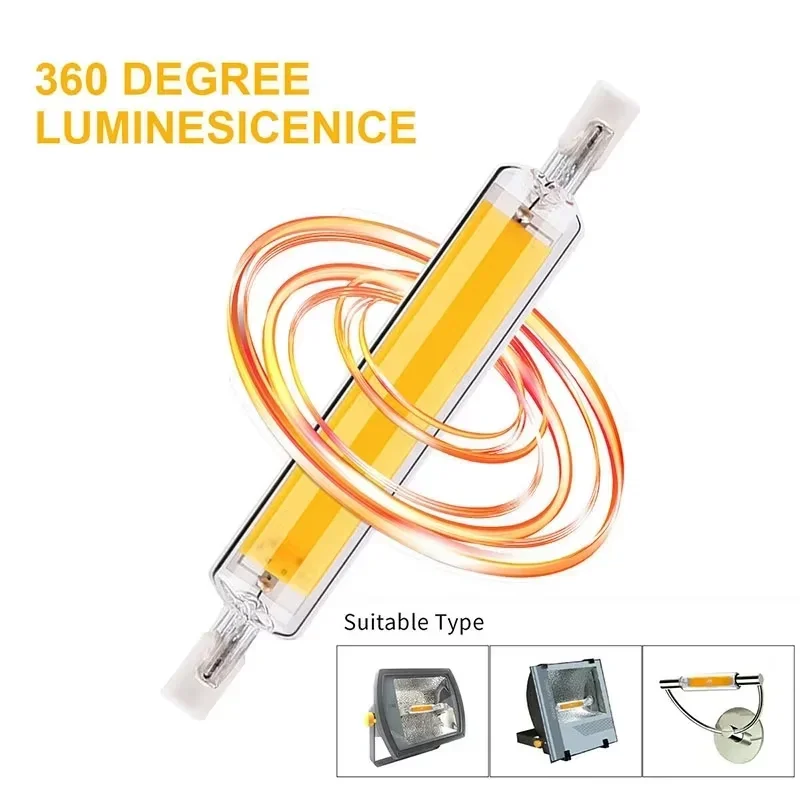 Pop 220V Dimmable R7S LED 118mm COB Tube Bulb 78mm Floodlight 20W 25W 40W 50WLandscape Lights Replacement For Halogen Light Bulb