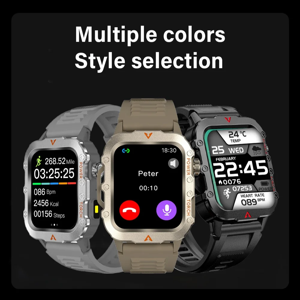 New LED Men's Smartwatch Bluetooth Call Message Remind Multi Sport Mode Health Monitoring Smart Watch Music Player Weather Clock