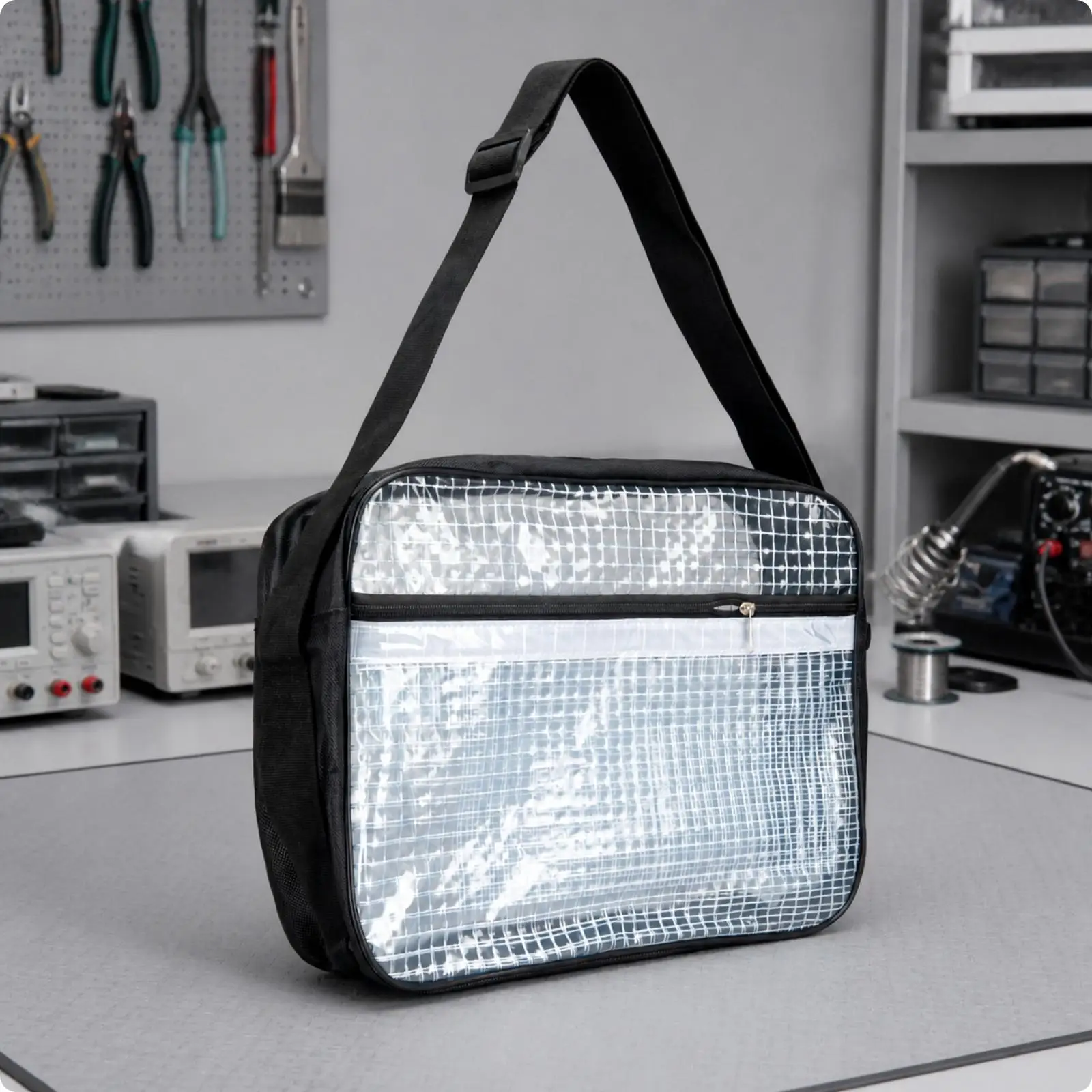 Rectangular Shoulder Tool Bag with Adjustable Strap Substance Restrictions Met Grid Construction Tool Bag Portable for