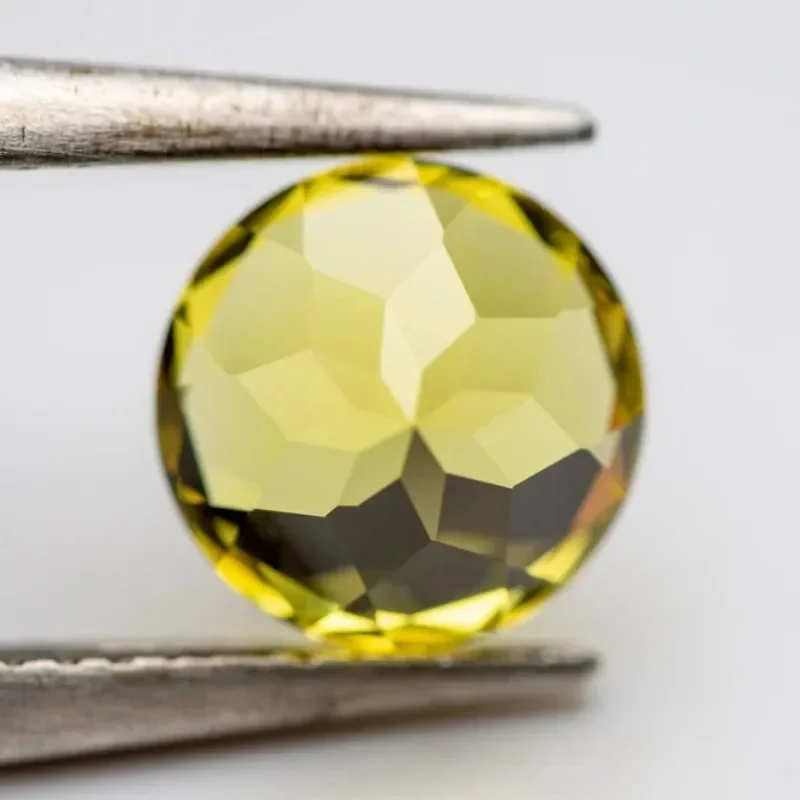 Lab Grown Sapphire Round Cut Yellow Color Top Quality Pendant Gemstones for Charms Jewelry Making Selectable AGL Certificate