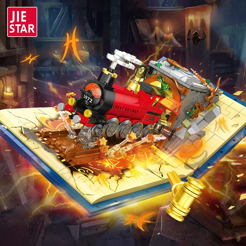 

889pcs Magic Series Building Blocks MOC Hog wart Magic Express Train Display Children's Educational Toys Gifts