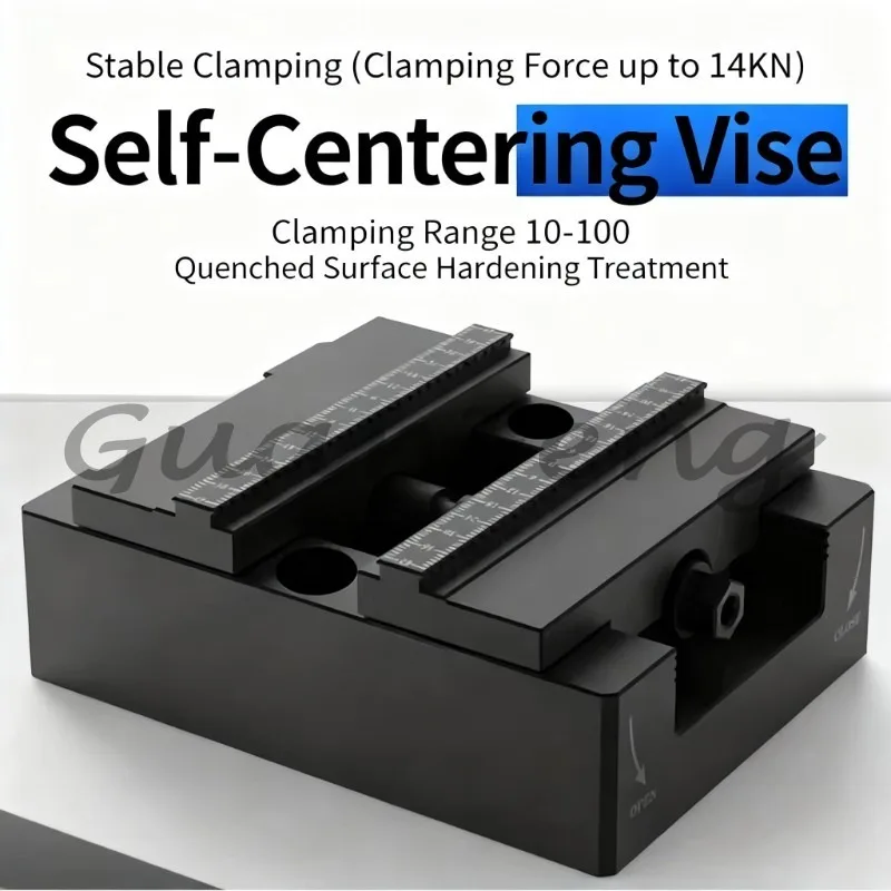 CNC Precision Flat Head Pliers Fixture, H54-8-55 H54-8-55L Self-centering Concentric Vise for Machining Center