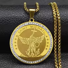 collier archange, médaille archange, collier protection, acier inoxydable,