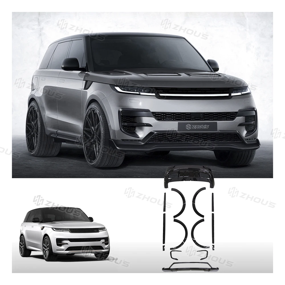 

Zhous Design Carbon Fiber Fender Flares Side Skirt Front Lip Rear Bumper Car Body Kit for New Range Rover Sport L461