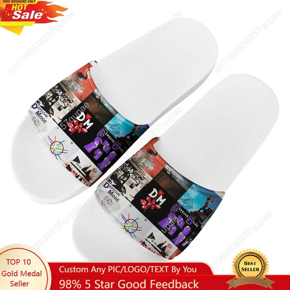 Depeche Mode Slippers Rock Band Home Water Shoes High Quality Men Women Teenagers Beach Pool Sandals Custom Made Summer Slipper