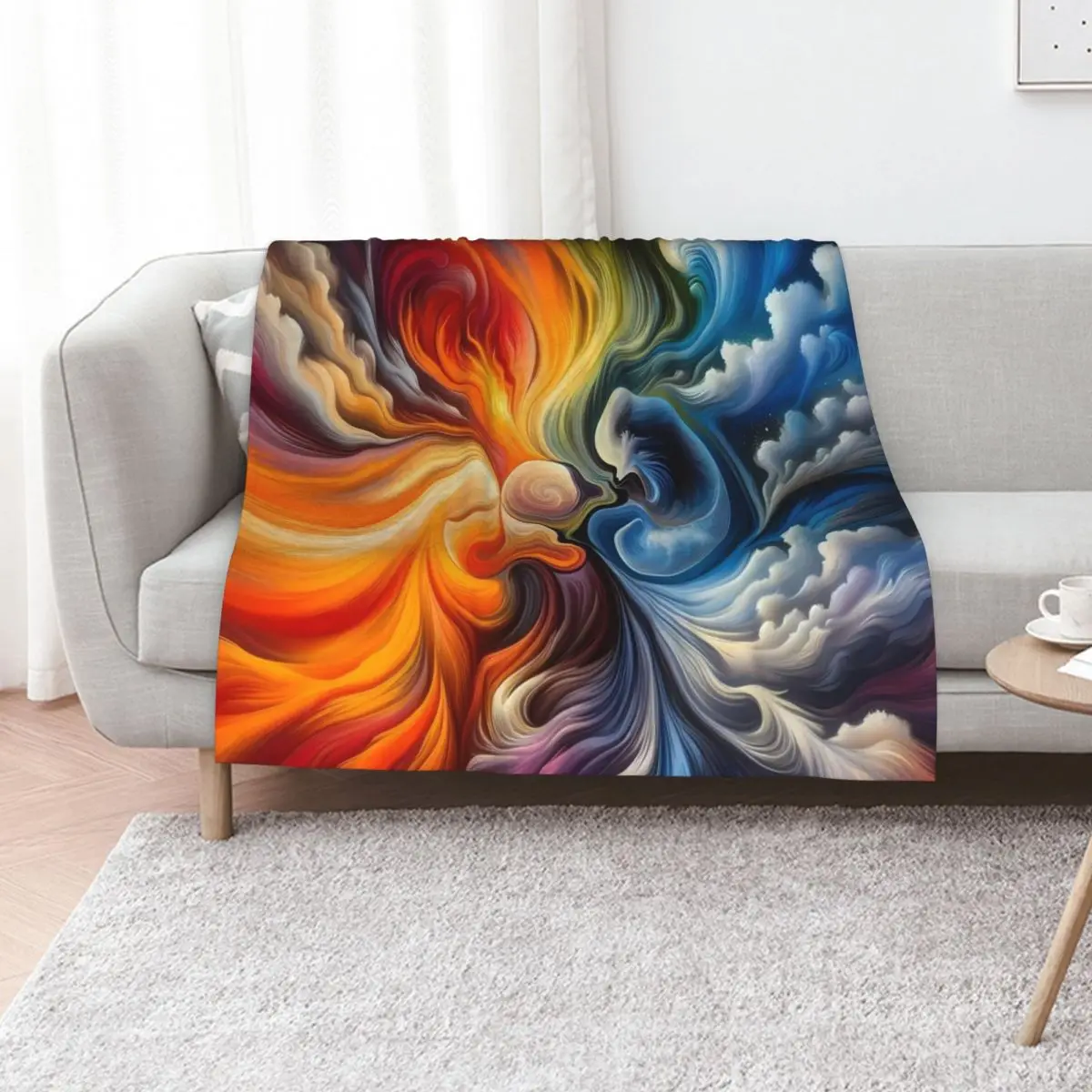Celestial Dance: The Harmony of Fire and Water Throw Blanket Designers manga Sleeping Bag Luxury Sofa Quilt Blankets