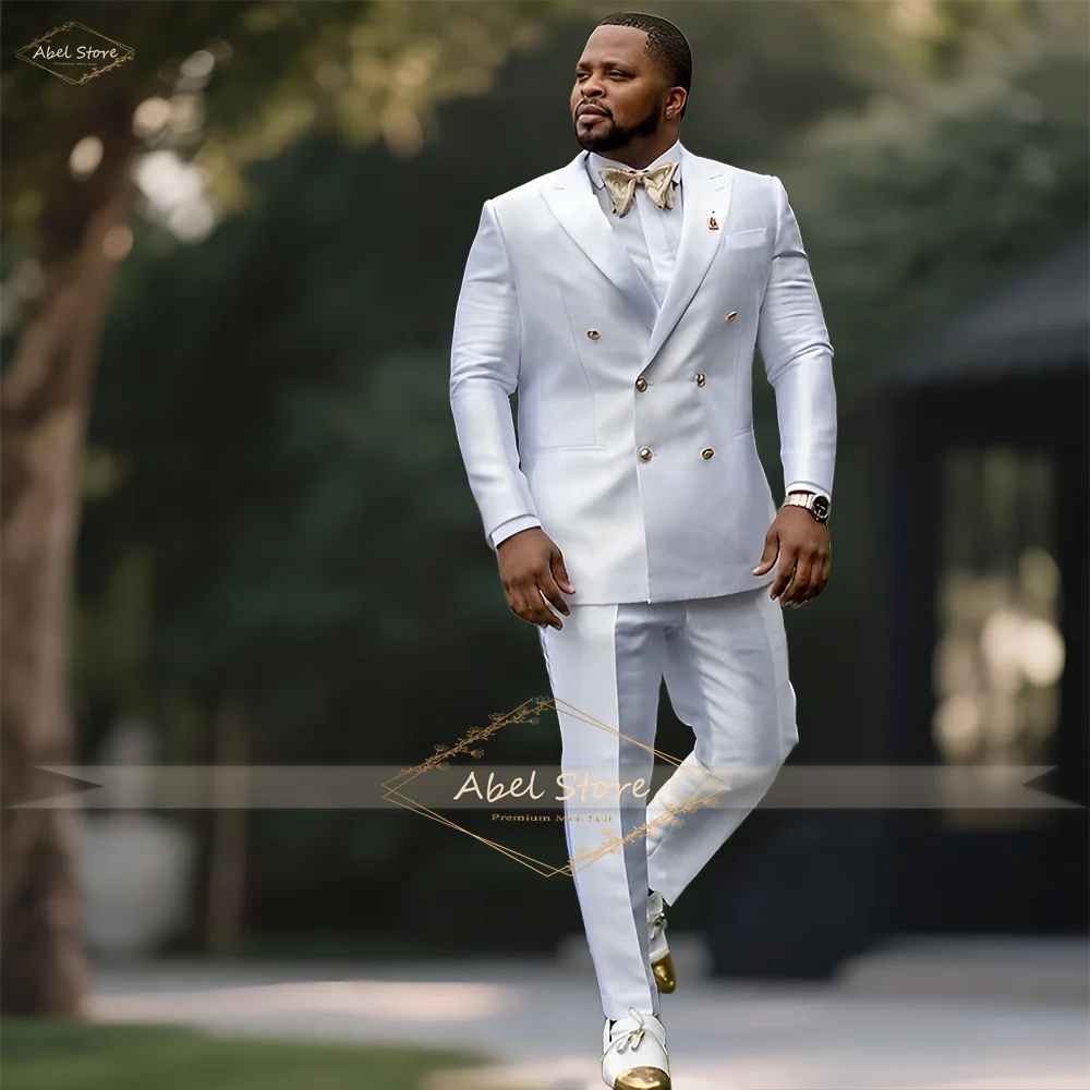 

Men's Double Breasted Blazer Set with Gold Buttons Formal Business Attire for Office and Evening Events