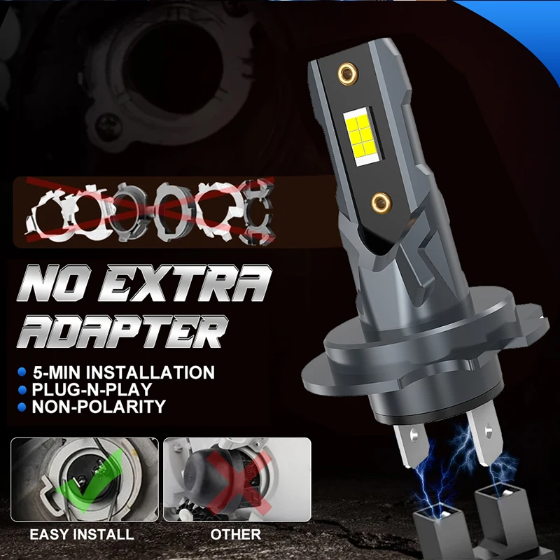 30000LM H7 LED مجموعة مصابيح أمامية لمبة صغيرة 300 واط CSP 7035 للسيارة كشافات السيارات مصابيح الضباب Canbus H7 Led توربو السيارات 12 فولت 6000 كيلو