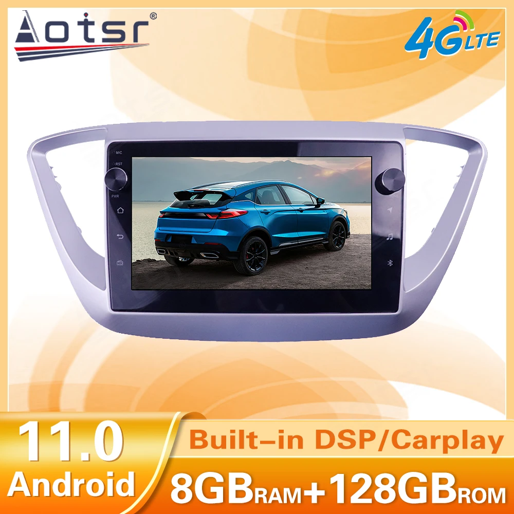 CarPlay GPS Navigation Bluetooth Android Car Radio For Hyundai Solaris 2 2016-2018 Multimedia Touch Screen Head Unit