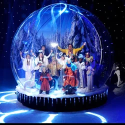 2m/3m/4m Giant Inflatable Snow Globes/ Giant Snow Globe Jumping Photo Booth Globe for Christmas Outdoor Decoration