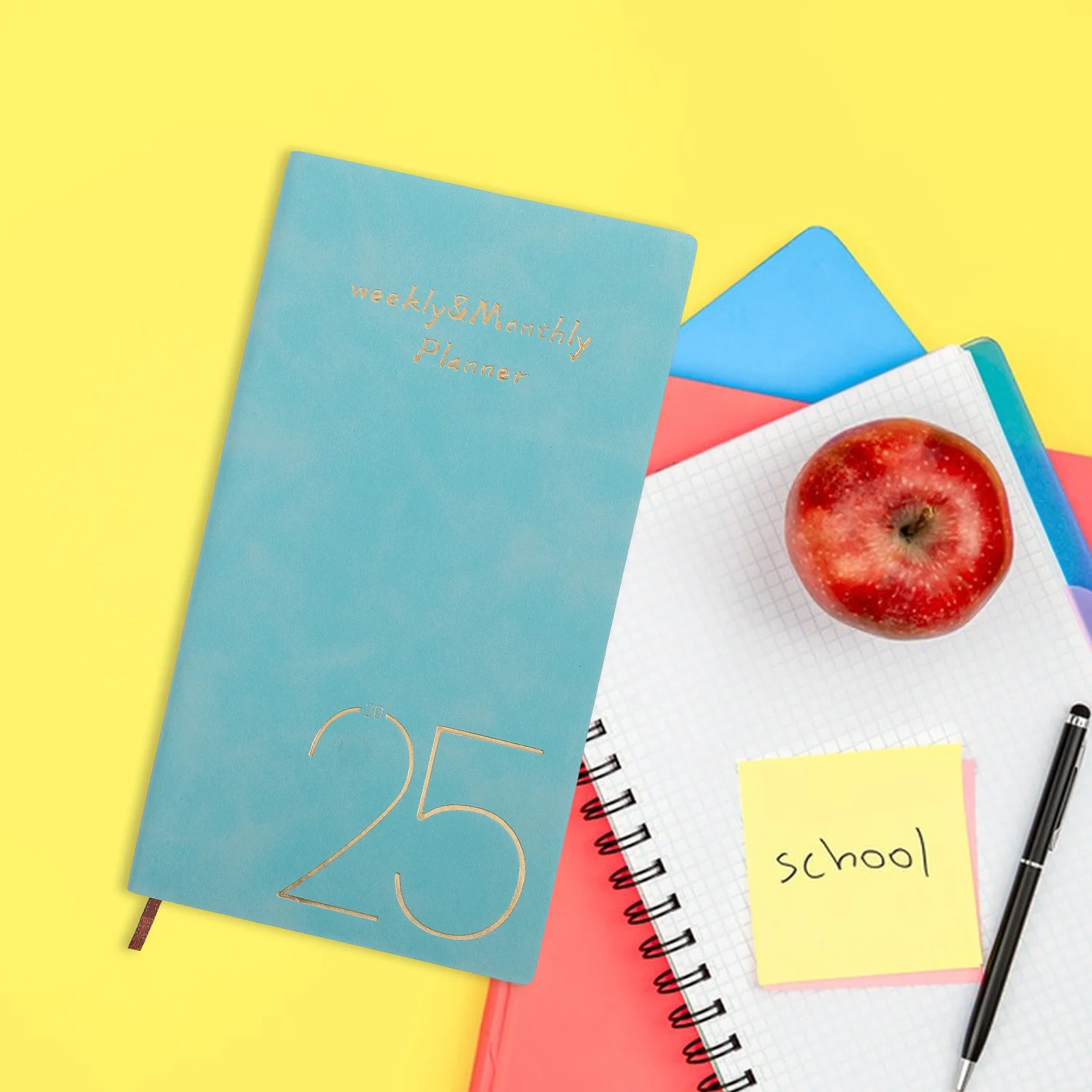 

Time Management Calendar Day Planner Hardcover Blue Paper Daily Undated Student