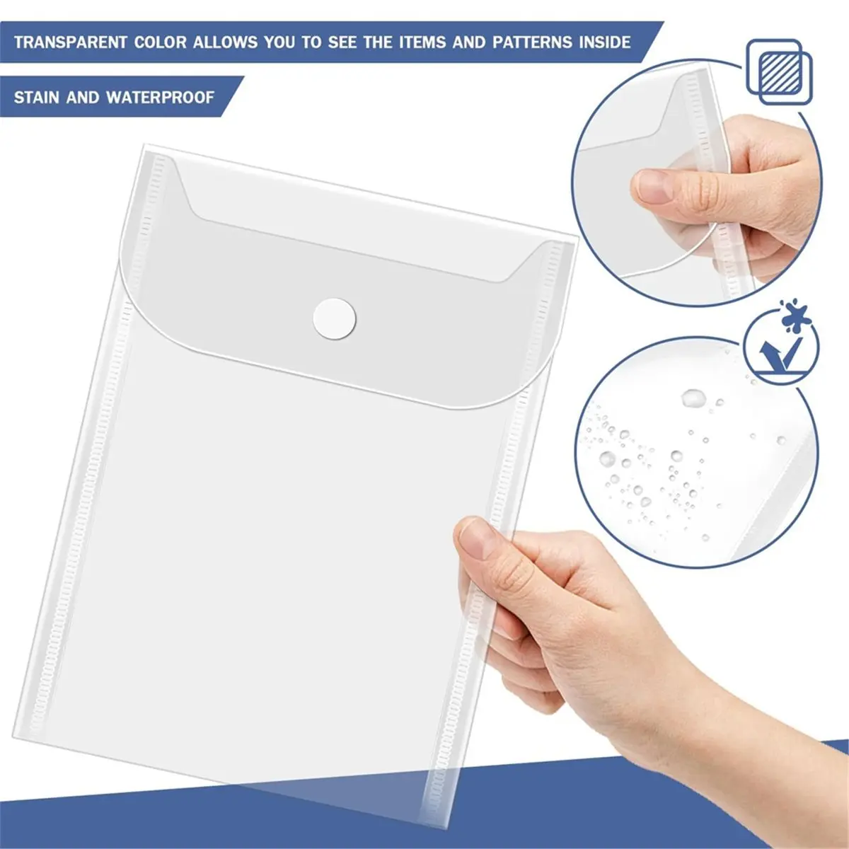 20 Pcs Small Plastic Envelopes,Waterproof Clear Envelope Pouch As Sticker Organizer,Receipt Holder,Photo Storage Folders