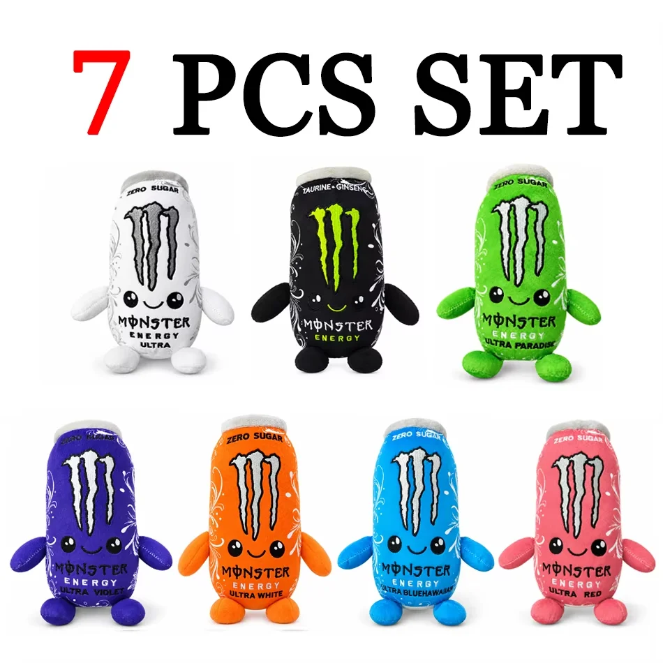 HOT- Cute Monster Energy Can Plush Doll Soft Stuffed Toy Kawaii Cartoon Squeeze Pillow Desk Sofa Decor Creative Gift