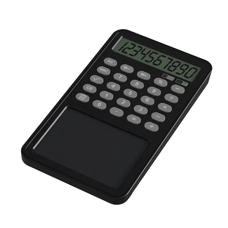 Calculadora portátil Writing Pad, 12-Bit Display, Office Learning, Novo