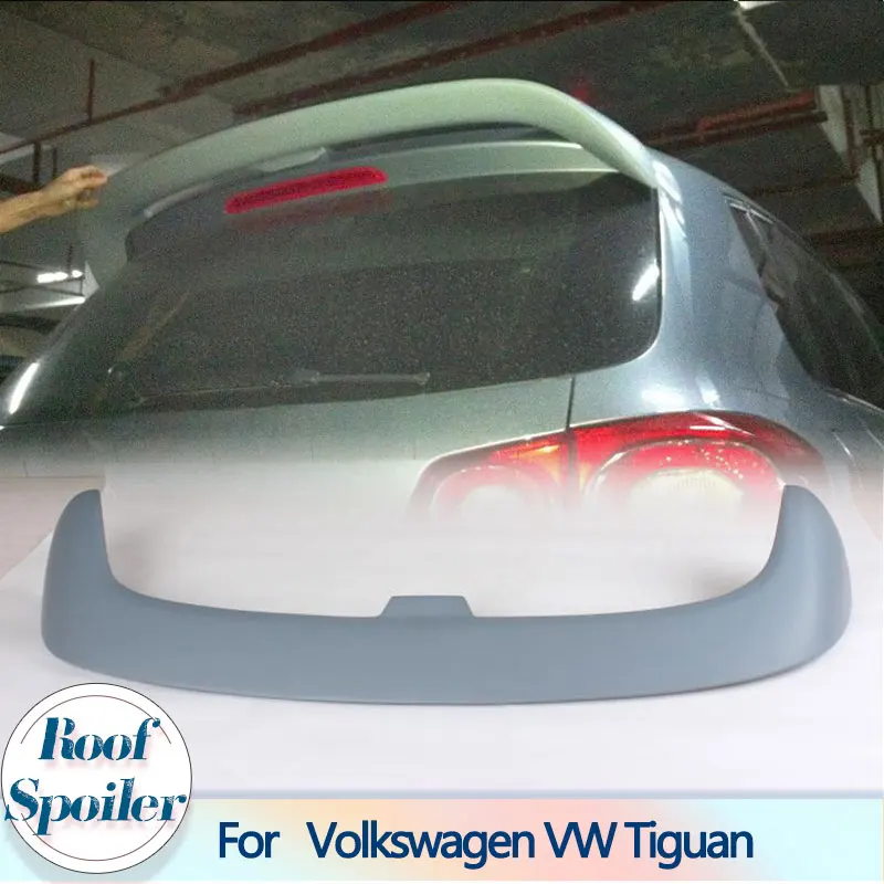 FRP Unpainted Car Rear Trunk Roof Spoiler Wings Lip For Volkswagen VW Tiguan 2012UP Racing Roof Spoiler Wing