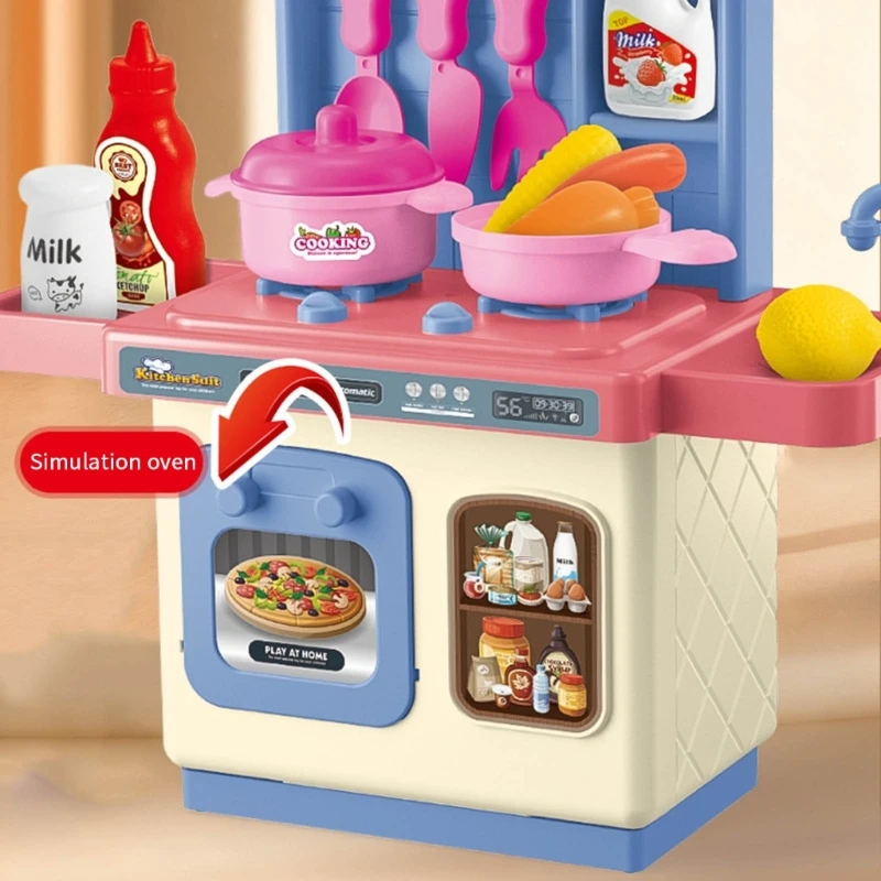 Полный детский кухонный набор, включающий кастрюли, сковородки и столовые приборы для ролевых игр и занятий по развитию навыков,