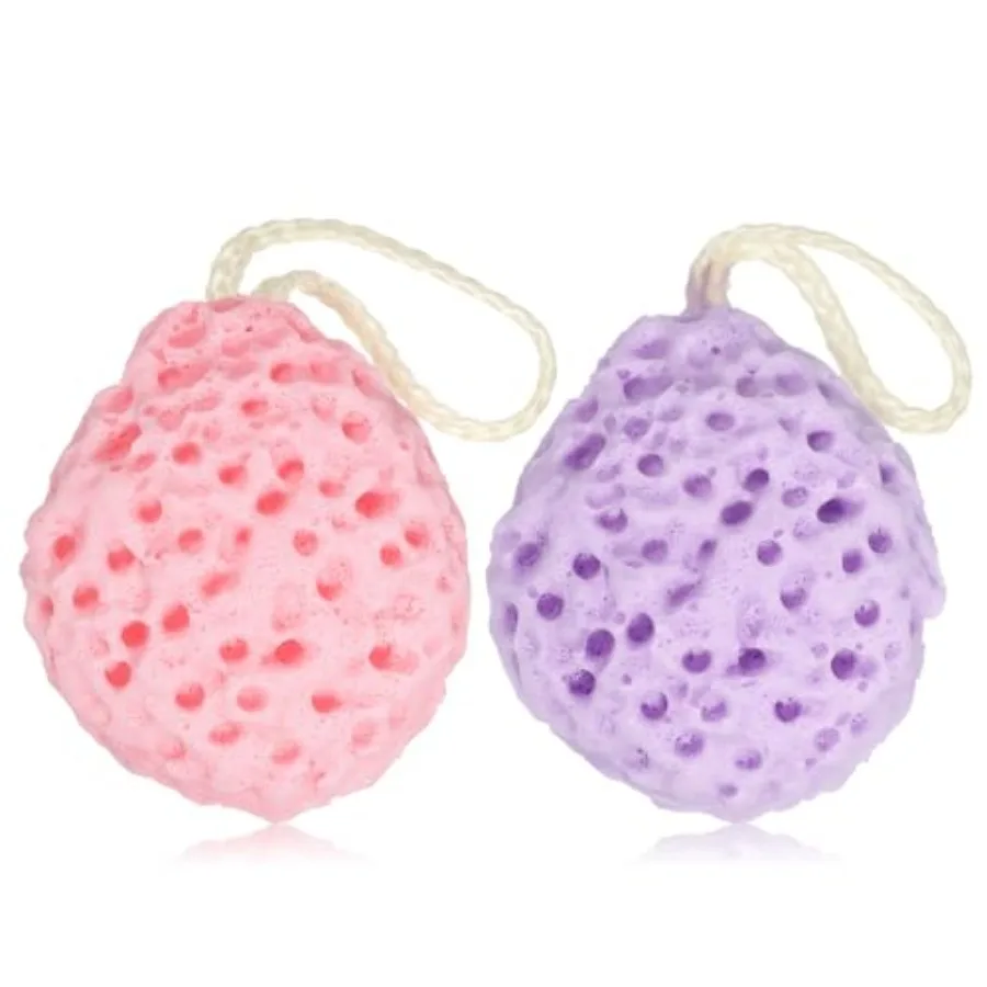 2 Pcs Bath Sponges for Shower, Exfoliating Bath Sponge Soft Shower Sponge Reusable Scrubzz Rinse Free Bath Sponges Loofah Body