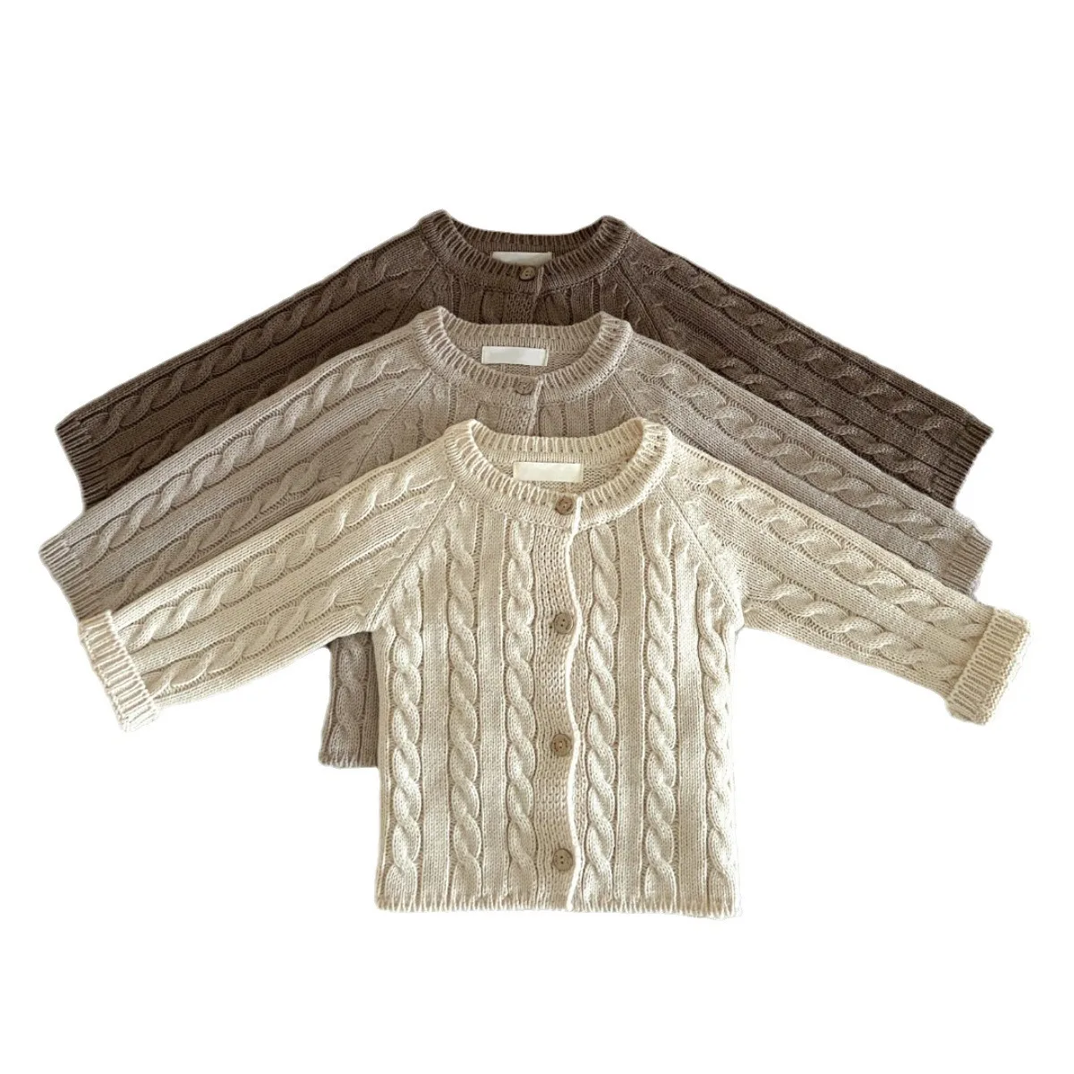 2025 Autunno Nuovo Bambino Manica Lunga Cardigan In Maglia Solido Infantile Ragazzo Monopetto Giacca Del Bambino Della Ragazza Cappotto Del Maglione Lavorato A Maglia 0-24M