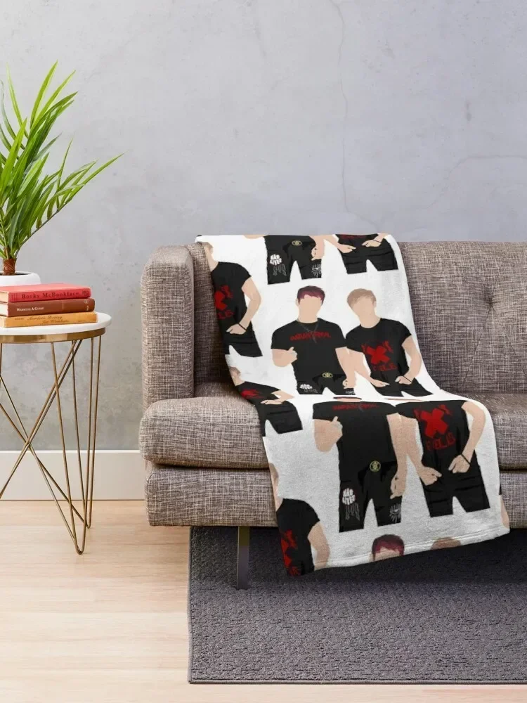 Sam and Colby Throw Blanket Flannel Fabric Cute Plaid Designers Blankets