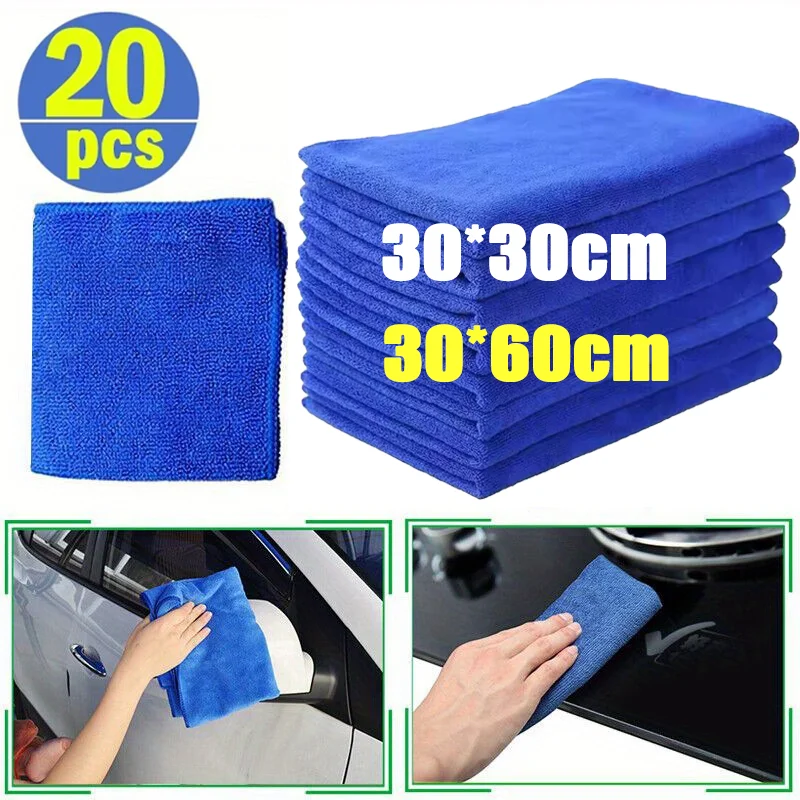 

1-20Pcs Microfiber Cleaning Cloths Car Wash Detailing Polishing Towel Reusable Household Clean Towels Super Absorbent Clean Tool