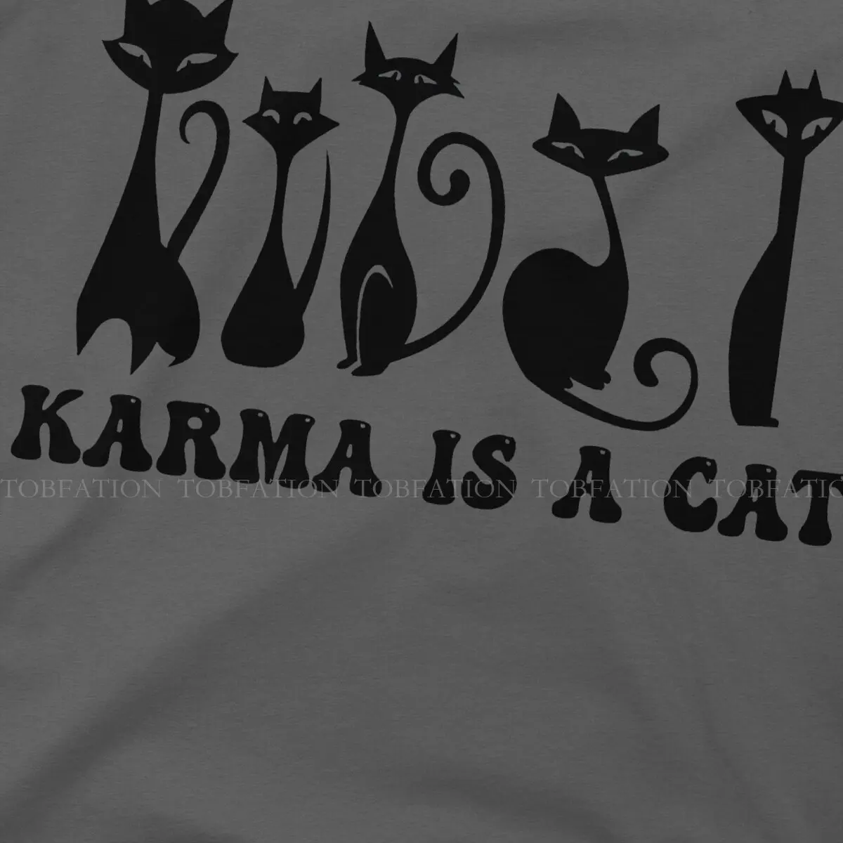 Black Cats KARMA IS A CAT T Shirt Vintage Teenager Graphic Oversized O-Neck TShirt Top sell  Harajuku Men's Clothes