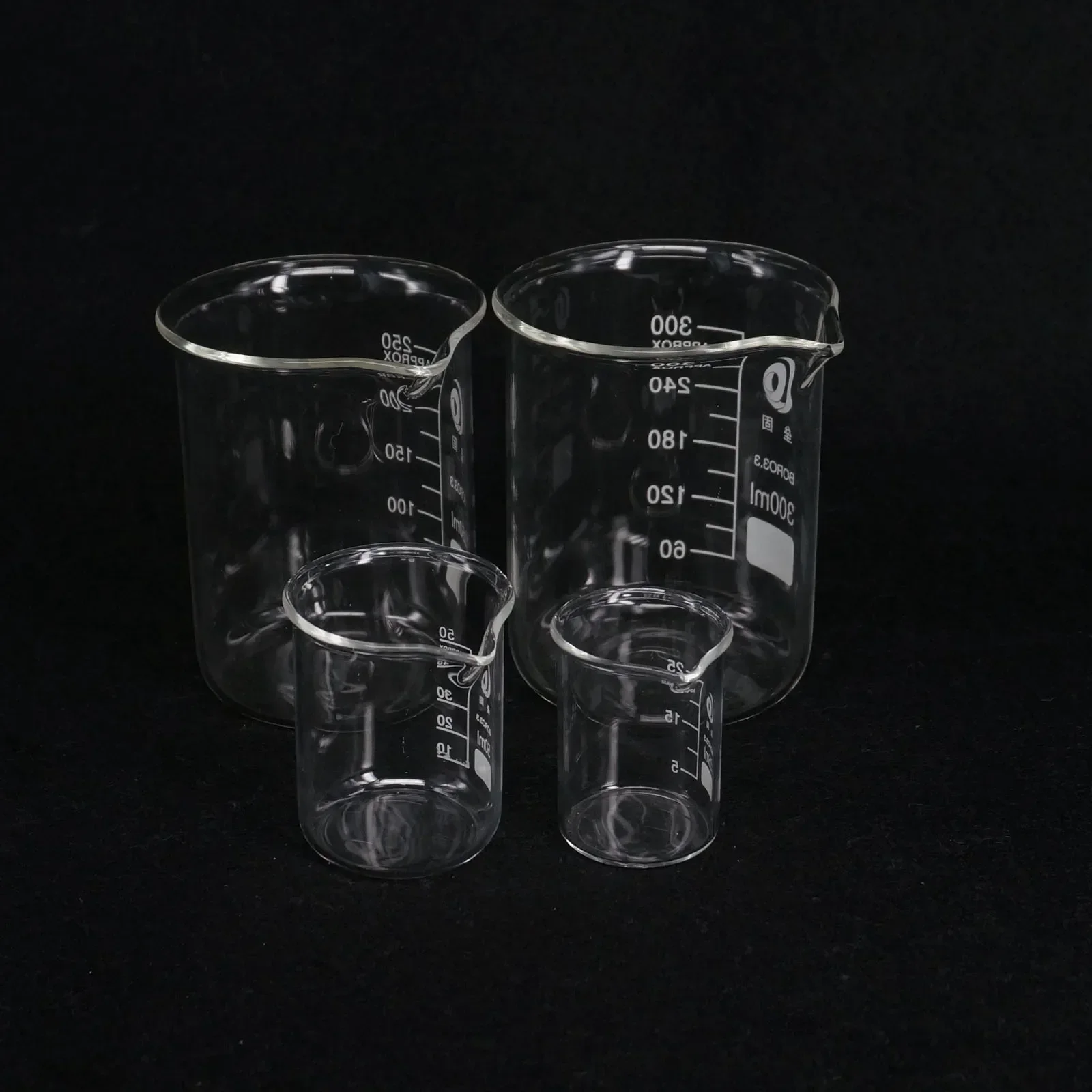 5ml/10ml/25ml/50ml/100ml/150ml/200ml Borosilicate Glass Low Form Beaker Chemistry Lab