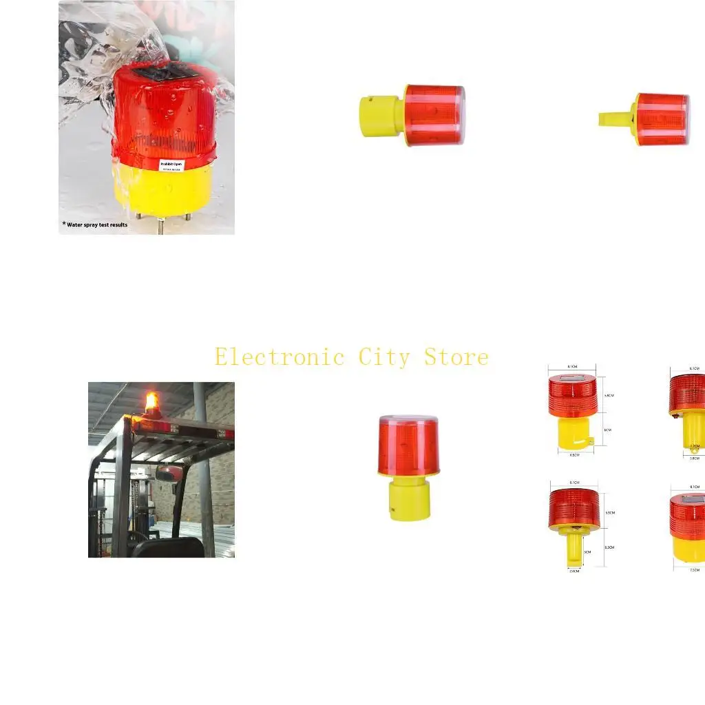 Solar Powered LED Warning Light Road Barrier Flashing Lamp HU8D