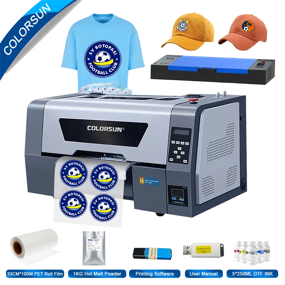 Colorsun A3 XP600 DTF Printer XP600 T-shirt Printing Machine Impresora dtf Printer For T-shirt Hoodies Bags Jeans