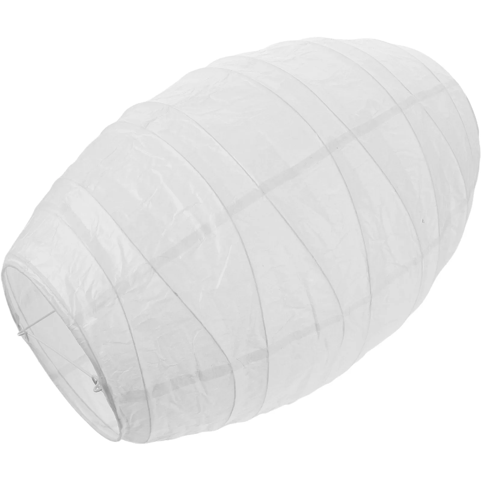 Oval Handmade Paper Lantern Lampshade Foldable Hanging Ceiling Light Shade White Paper Lamp Cover for Bedroom Dining Room Decor