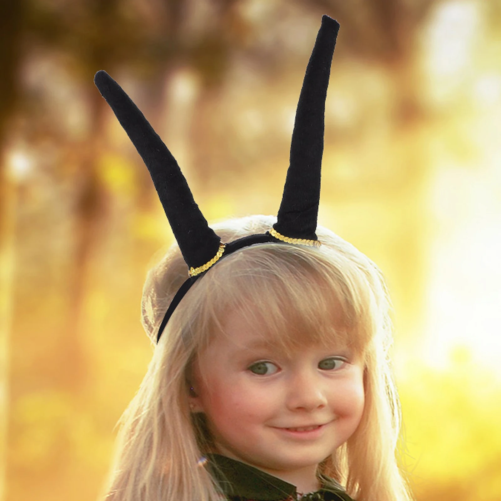 

1 set Antelope Horn Tail Set Animal Costume Accessories Black Child Size Perfect for Party Fancy Dress Kit Plastic Material