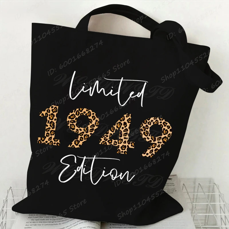 Limited 1949-1959 Edition Graphic Shoulder Bag Canvas Bag Retro Birthday Gifts Vintage Leopard 50's Print Handbags Shopper Bags