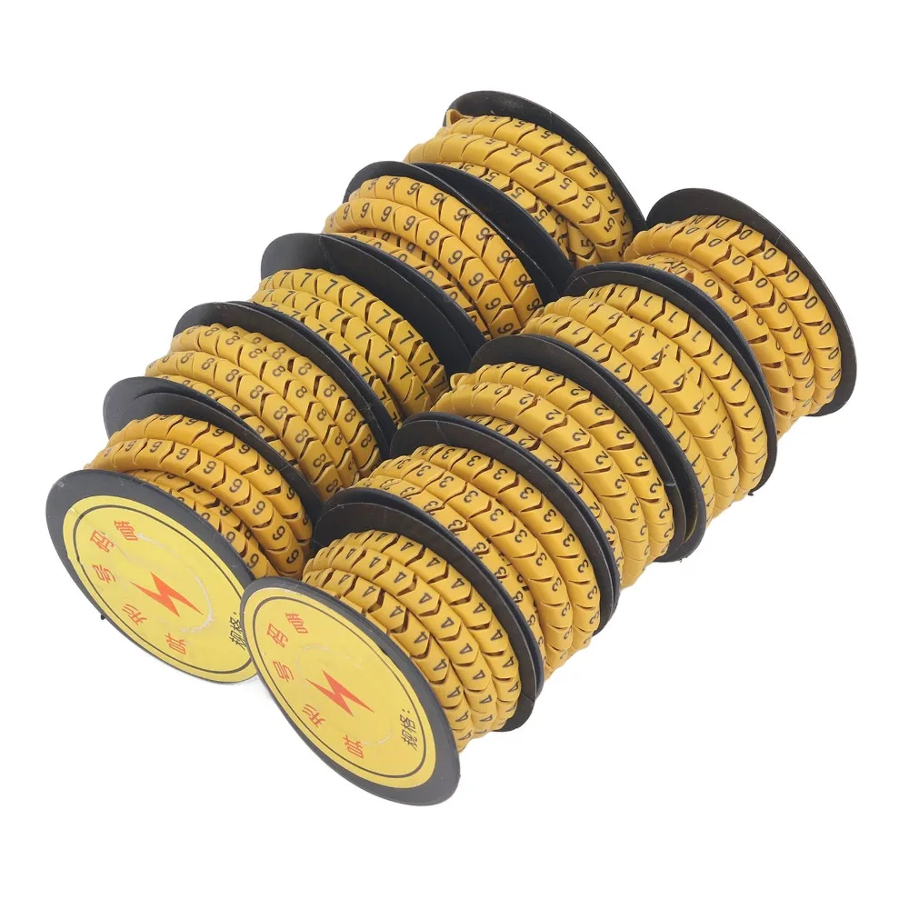 10PCS PVC Material Cable Identification Markers Clear Markings Non Slip PVC Number Tubes Concave Number Wire Marking Sleeves