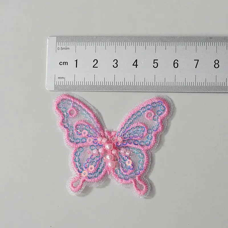 10pcs Colorful Sequin Embroidery  Butterfly  Cloth Handmade Craft DIY Clothing Dress Jewelry Hair Clips Accessories Decorated