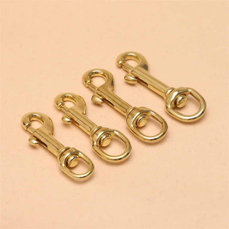 1pcs Solid Brass Swivel Bolt Snap Hook Swivel Eye Trigger Clasps for Leather Craft Bag Pet Dog Rope Leash Clips