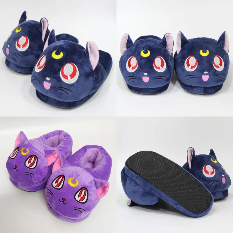 

Moon Cat Cotton Shoes Embroidery Y2K Kawaii Beauty Plush Slippers 4easy Anti Slip PVC Slippers Home Indoor Warm Cotton Shoes New