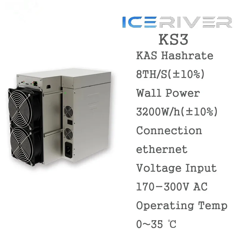 New KS3 Iceriver KAS KS3 8Th 3200W Asics Miner Kaspa Mining Machine HongKong In Stock,