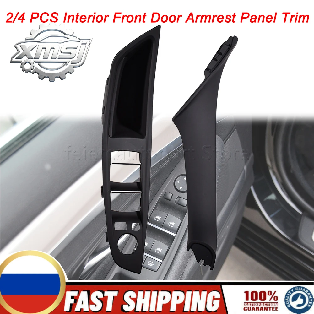 

Juego tirador embellecedor Panel reposabrazos puerta lantera Interior para BMW 5 Series F10 F11 F18 2010-2017 520i